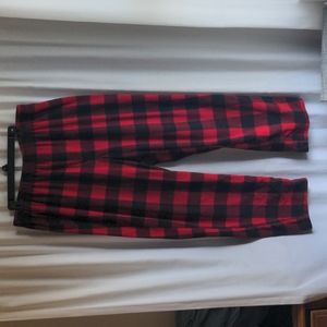 Men's Fleece Black and Red Check Pajamas